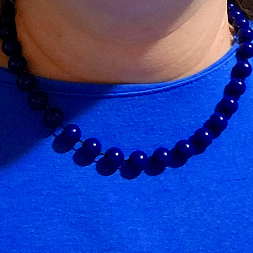 Navy Beaded Neckace